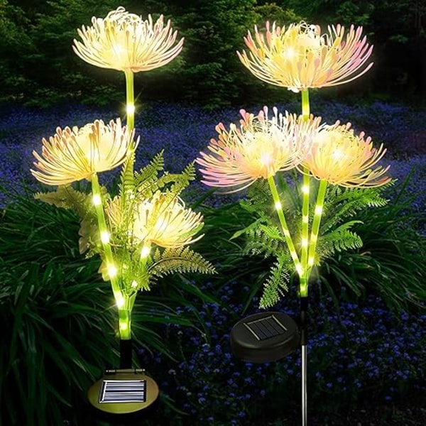 Solar Lamp Outdoor Garden, 2 Pieces Flowers Outdoor Solar Light, Ip65 Wate