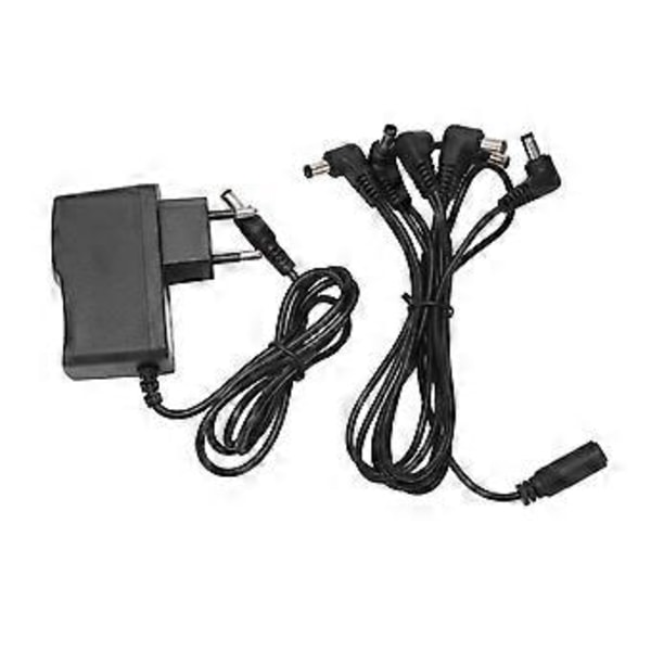 Gitarr Effektpedal Strömförsörjning Adapter 6-vägs Daisy Chain Kabel EU-kontakt 100240V( )