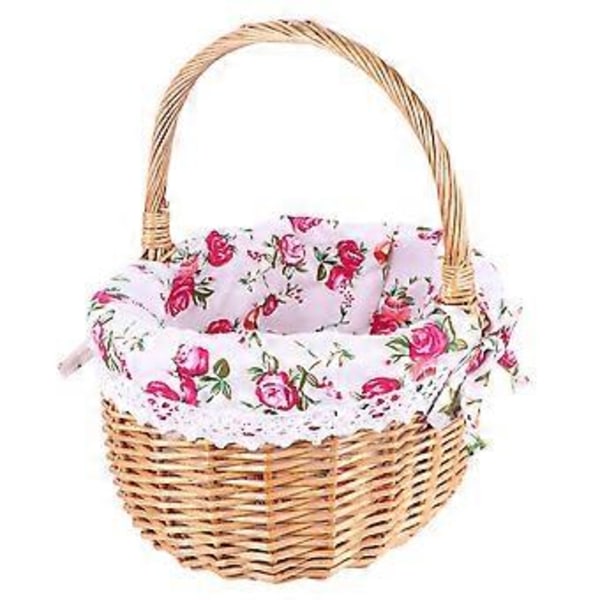 1 st Vacker Fruktskål Korgförvaringslåda Handvävd Blomsterkorg (S)