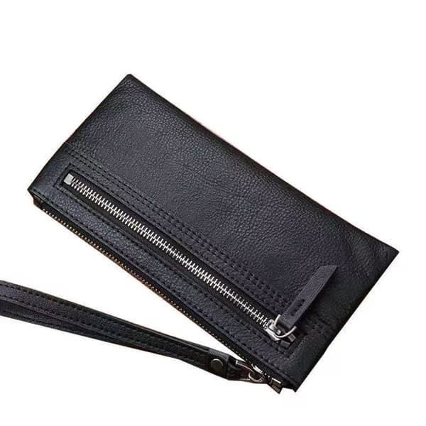 Herre clutch i topnarvet læder