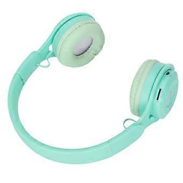 Y08 Barnhörlurar Macaron Stilren Stereo Ljud Vikbara Plug-in Kort Bluetooth Öronhörlurar (Grön)