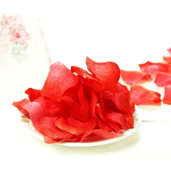 1000 x konstgjorda rosor blad Rosor blommor konfetti, romantiska D