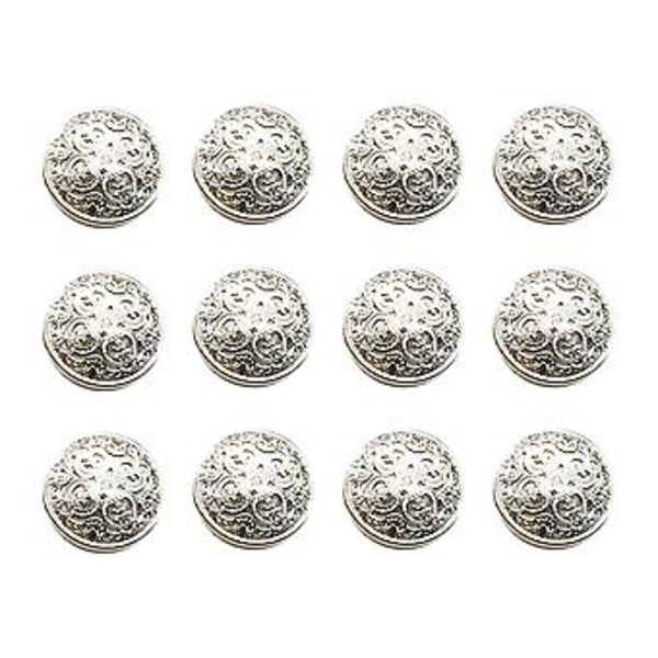 30 st 18mm Snygga Metallspännen Ihåliga Knappar Hantverk Verktyg Nedåtknapp DIY Syknappar för Dekor Användning (Guld) 2X2cm Silver