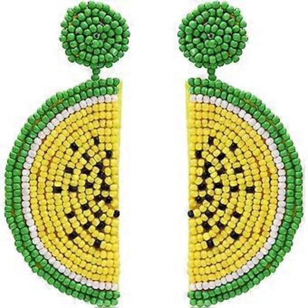 Søte Frukt Vannmelon Perle Dangle Stud Ørepynt for Kvinner Tenåringsjenter Morsomme Frukt Bohemian Statement Harpiks Drop Ørepynt Mote Smykker