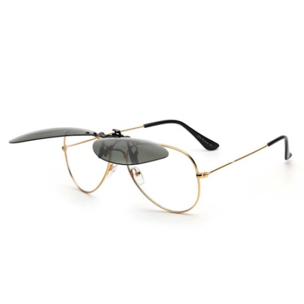 Gröna Clip-on Aviator solglasögon pilotglasögon