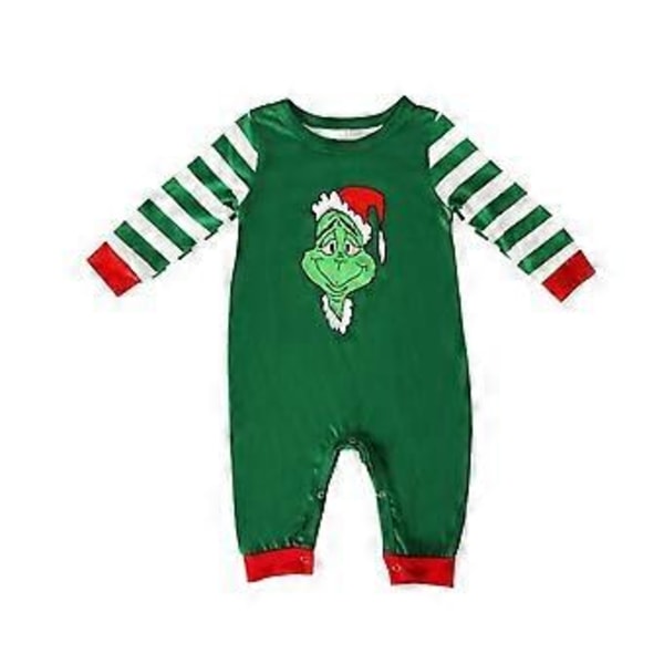 Jul Grinch Familj Matchande Pyjamas Set Topp Randiga Byxor Outfit Sovkläder Jul Hem Nattkläder För Män Kvinnor Barn -NMAOV(3XL Baby)