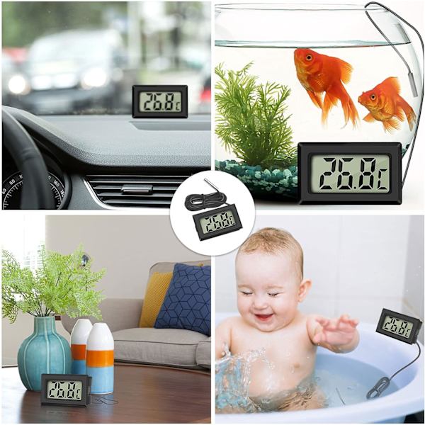 Mini Digital LCD Termometer med Temperaturgivare S