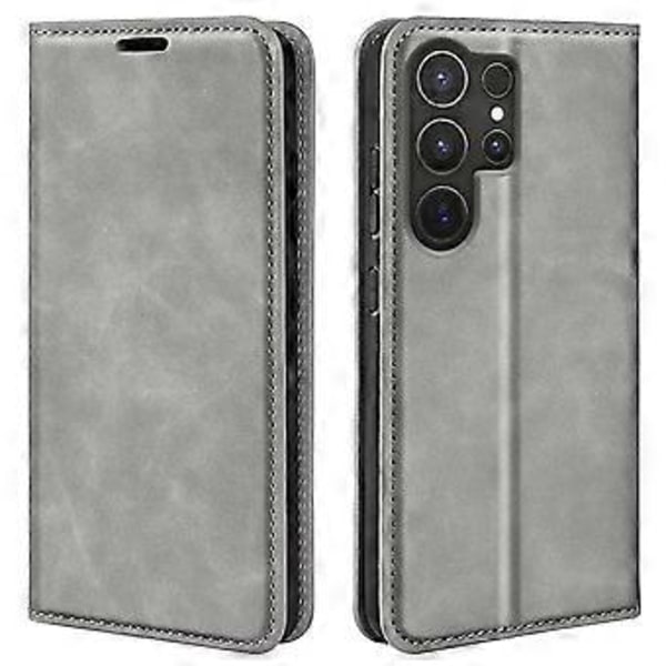 Til Samsung Galaxy S25 Ultra Etui Skin-Touch Læder Wallet Telefon Cover (Style D)