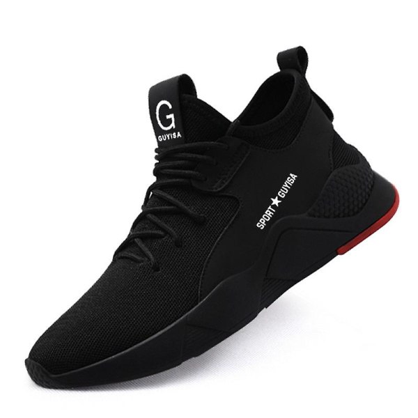 Work Shoes Black Anti-smashing Wear-resistant Safety Shoes Breathable And Lightweight Sneakers#zhxy8186 48