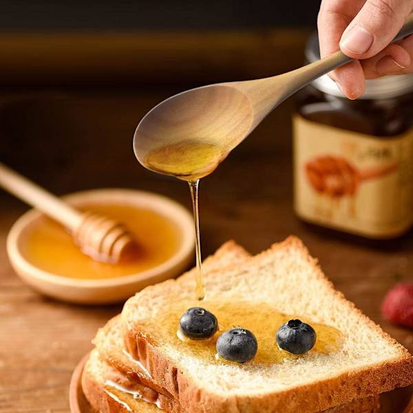 Träskedar för matlagning, 6 stycken japanska naturliga ellipsformade träskedar set för matlagning, blandning, omrörning av honung, te, läsk