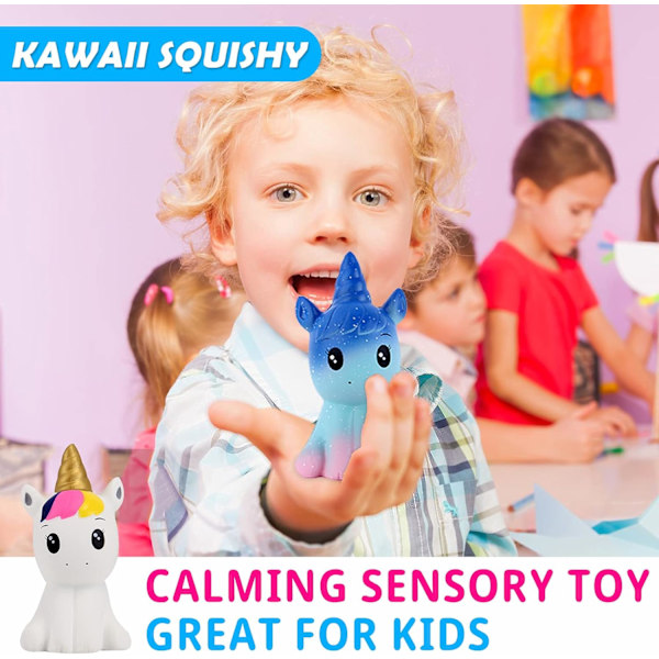 Squishies-paket med 2 st Squishies Enhörning Leksaker Långsamt Stigande Doftande Squ