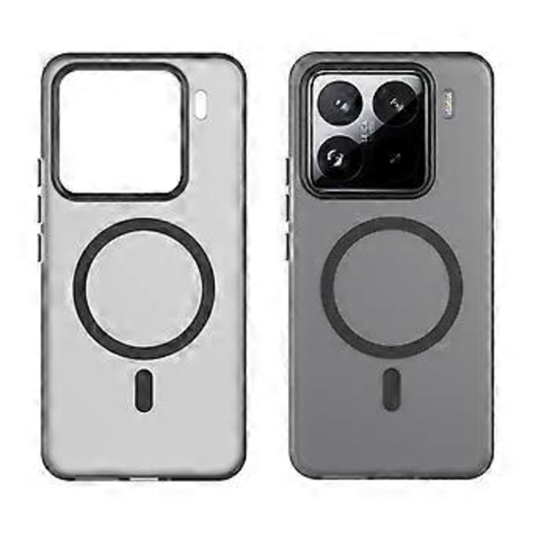 For Xiaomi 15 Pro Deksel Kompatibelt med MagSafe TPU+PC Slankt Matt Gjennomsiktig Telefondeksel - Svart (Svart)