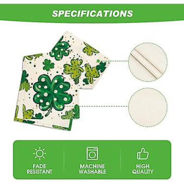 Artoid Mode Vesipensseli Shamrock Pyhän Patrickin Päivän Pöytäliina, Kausikevätloma Keittiön Ruokapöydän Koristelu Sisä- ja Ulkokäyttöön Kotijuhliin