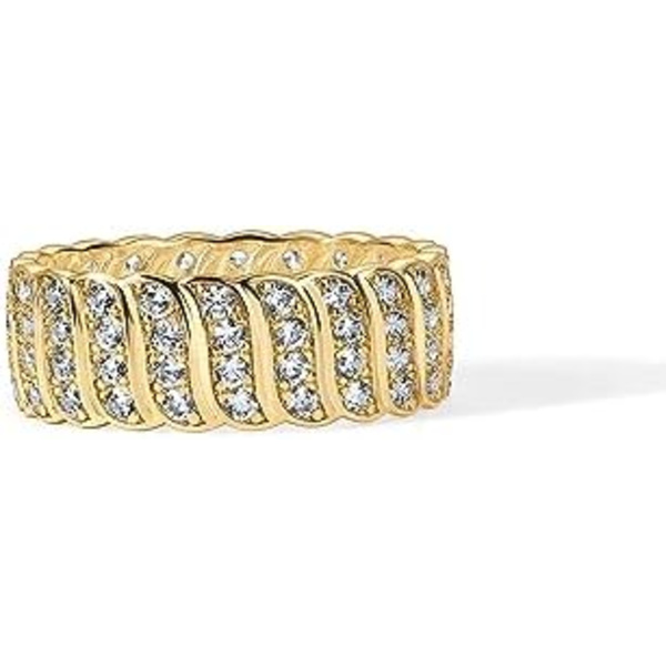 Forgyldt chunky ring | Cubic Zirconia stablebare ringe | Chunky bred ring til kvinder
