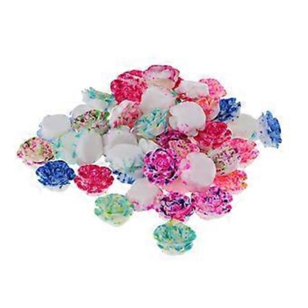 50 Stycken Blandade DIY Resin Platt Baksida Lagerblommor Cabochon Knappar Scrapbooking Charm DIY Utsmyckning Hantverk 14mm (blandade färger)