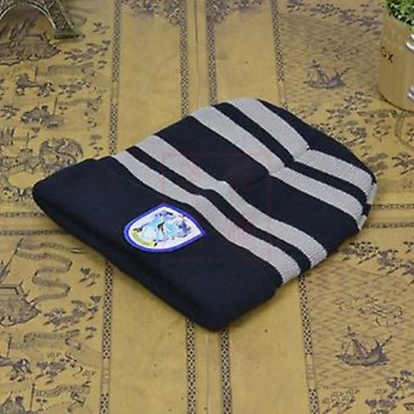 Unisex Harry Potter Strikket Beaniehatt Cosplay Tilbehør Vinter Oppbrettet Skallehette (Ravenclaw)