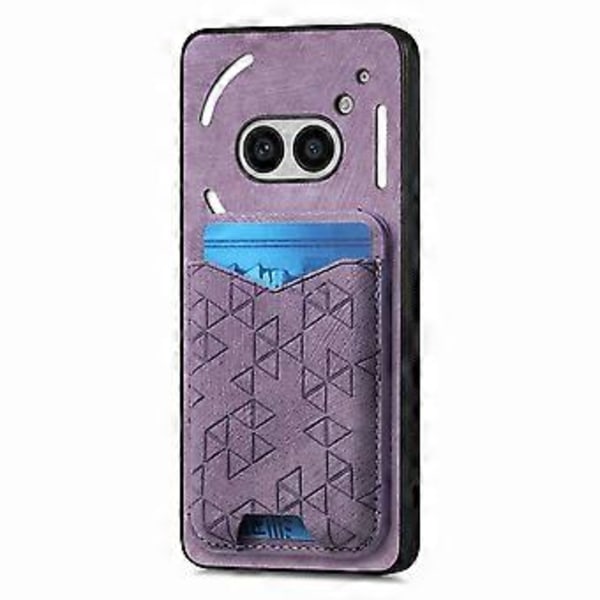 Til Nothing Phone (2a) Etui med Præget Mønster, Kortholder, Støttefod, Læder Bagside Cover (Style B)