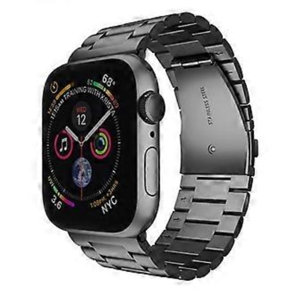 Kompatibel med Apple Watch Rem 38mm-40mm/ 42mm-44mm Udskiftning Rustfrit Stål Metal Rem til Apple Watch Series 5/4/3/2/1 (38 til 40mm sort)