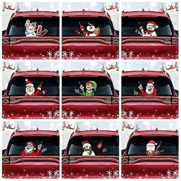 Bakrutevisker Klistremerke Jul Snømann Vinker Bakrutevisker Morsom Jul Animert 3d Klistremerke (Julenissen Liten Hvit Bjørn)
