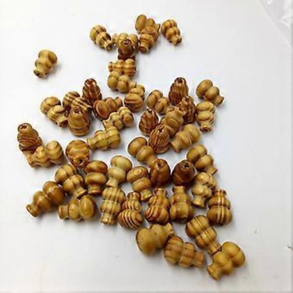 50x Naturliga Randiga Kalebass Trä Spacer Pärlor Smyckestillverkning DIY Hantverk 19mm