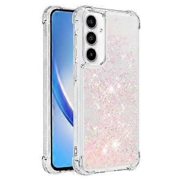 För Samsung Galaxy A35 5G TPU Skal Glitter Kvicksand Stötsäkert Telefon Baksida (Rosa/Pentagram)