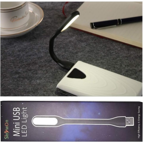 3 st flexibla Mini USB LED-lampor för bärbar dator, tangentbord, powerbank