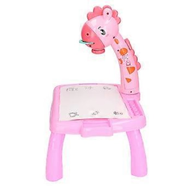 Prosjektor Tegnebord Pedagogisk Morsom Prosjektor Malingsbrett for Gutter og JenterM Rosa Giraff