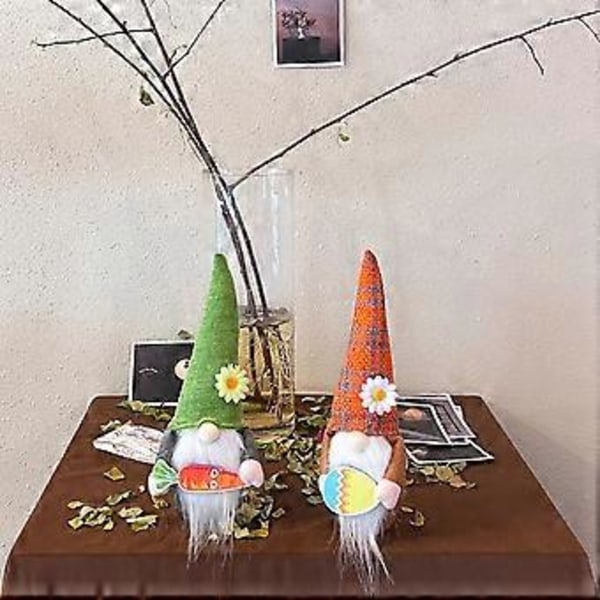 2023 NY Påsk Tomte Fylld Docka Grön 30 X 12 Cm Jul Orange Plysch (orange)