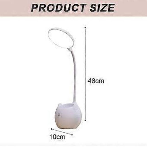 Multifunksjonell skrivebordslampe for arbeid og studier, øyevennlige LED-perler 360° justerbar arm, 3 fargemoduser lysstyrke minnefunksjon, egnet for kontor