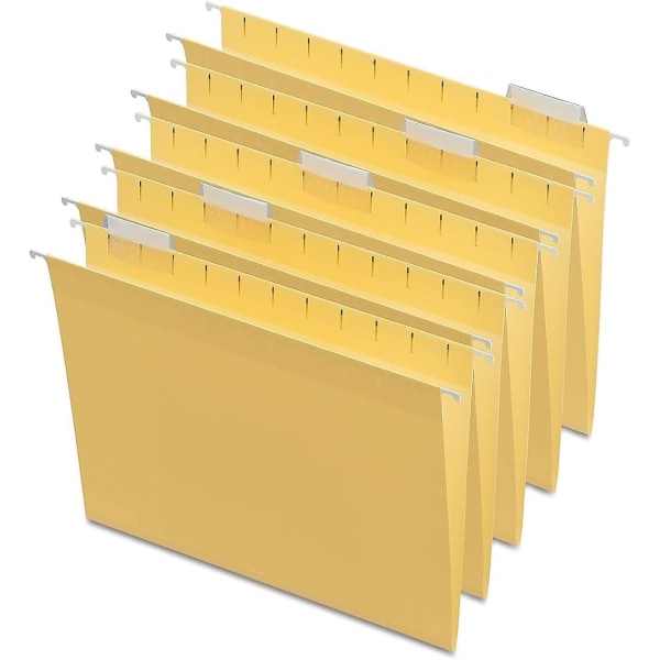 Staples 163519 Hanging File Folders 5-tab Letter Size Yellow 25/box (163519)