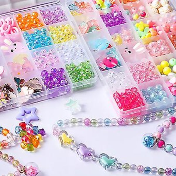 24 Små Gitter Børneperle Legetøj Halskæder Armbånd Perler DIY Manuelt Arbejde Legetøj