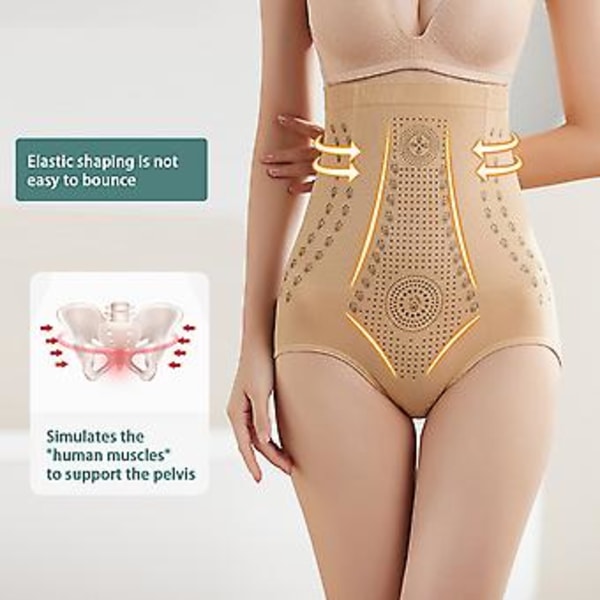 Korkeavyötäröinen vatsan muotoileva body shaper -shortsit, ainutlaatuinen kuitujen palautus, tiukka kontrollihousut ( )