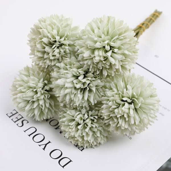 Set om 6, cyan artificiella enstaka gren lökformiga blommor, hem dis