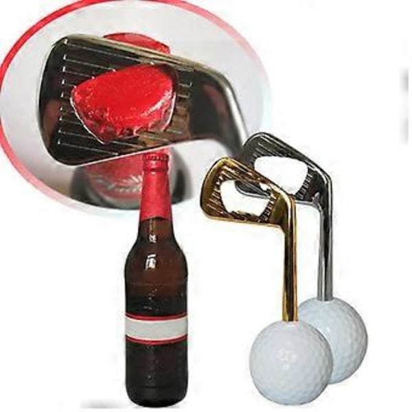 Nyhet Golfboll Flasköppnare Golfare Kapsylöppnare Födelsedagspresent för golfentusiaster (Silverfärgad)