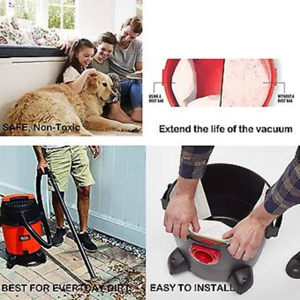 5 Pakkaa Vaihtoehtoisia Märkä-/Kuivaimuripusseja Pölypusseja Shop-Vac 5-8 Gallonan Imurille 9066100 90661 906-6 ( )