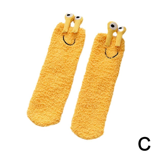 2 paria The Floor Socks Nukkumissukat Tytöille Keskipitkät Sukat Tyylikkäät Paksut Lapsi Keltainen