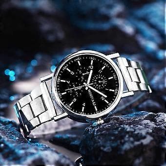 Hvide Herremode Stålure Kronograf Armbåndsure - Et Sofistikeret Ur til Den Moderne Mand!  D