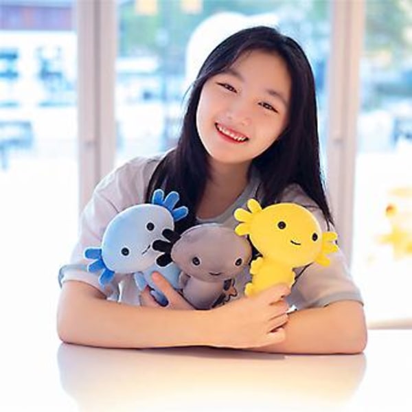 Piirretty Plussinen Axolotl Pehmolelu Kawaii Eläin Axolotl Plushies Hahmo Nuken (Harmaa)