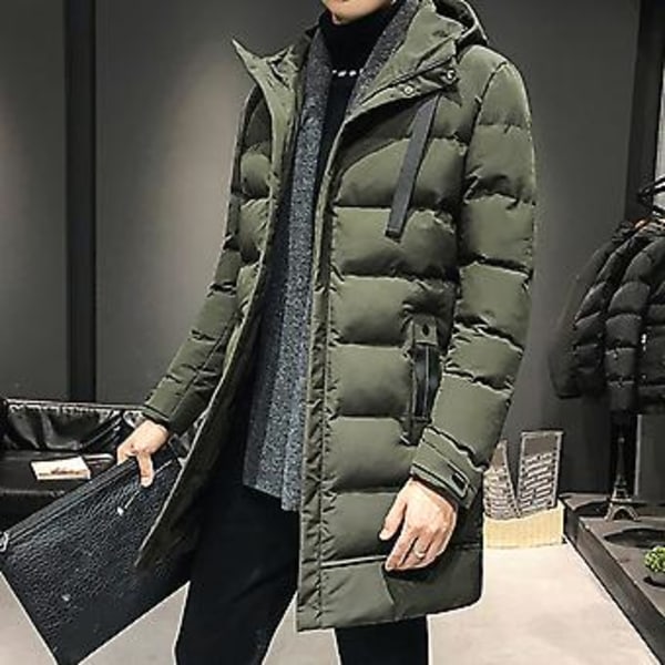 Miesten Talviparka Alasuntuva Takki Huppu Ultimate Lämpö Tuulen Suojaus Korkea Kaulus Keskipitkä Ulkoilma Lumitakki (2XL Musta)