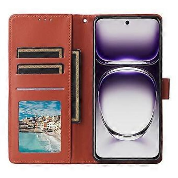 Til Oppo Reno12 Pro 5G (Global) Etui Wallet Stand View PU Læder Telefon Cover (Style C)