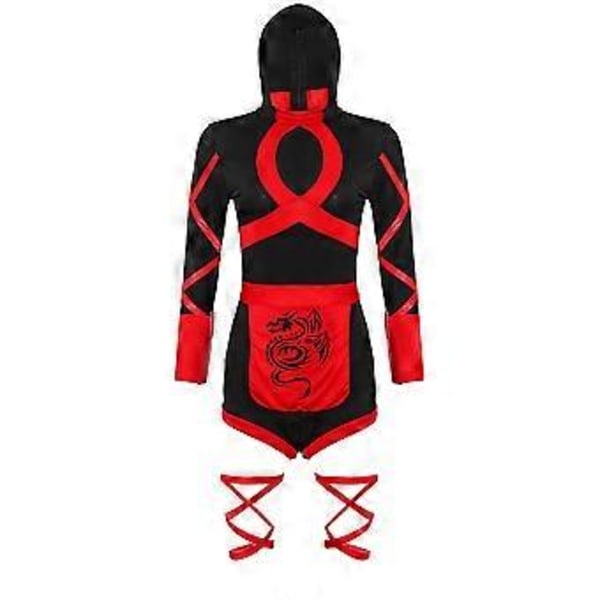 Ninja-set för kvinnor, sexig romper, Halloween-cosplaydräkt, maskeraddräkt (XL)