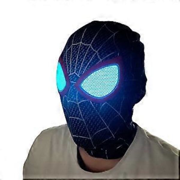 Ny Miles Morales Spider-Man Lysende Maske Hjelm Halloween Fest Fancy Dress Kostume Voksne Superhelt Cosplay Masker Rekvisitter (B)