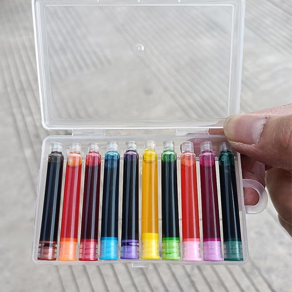 10 Pcs Portable Refill Ink Cartridges Quick Dry 3.4 Mm Bore Diameter 10 Colors