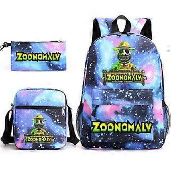 ZOONOMALY Koululaukku Reppu Penaali Olkalaukku Kolmiosainen Set _06