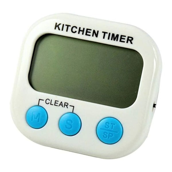 Digitalt køkkenur, stort LCD-display, nedtælling, optælling