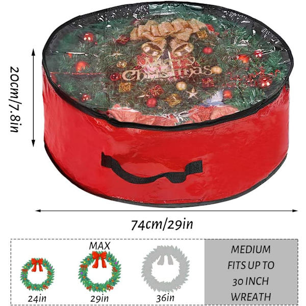 Krans Organiser - Rød, 30in (76 x 20cm) Julekrans Organiser