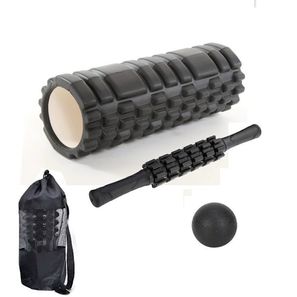 4-delars Yoga Pole Set Foam Roller Massager Muskelavslappning Massage Stick Yoga Fitness