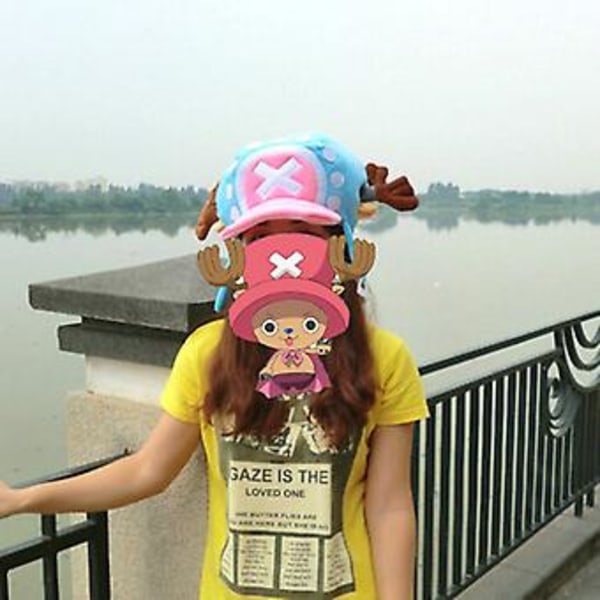 Uusi Anime Tony Tony Chopper Hattu Cosplay Plushi Talvihattu Lahjat Vaaleansininen (Pinkki)