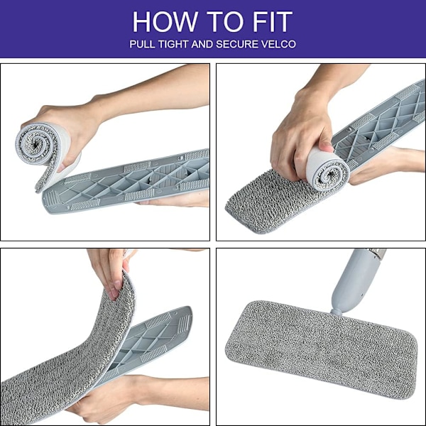 6 stk Mopputskiftputer, Mikrofiber Spraymopp for Spraymopper, 16\"