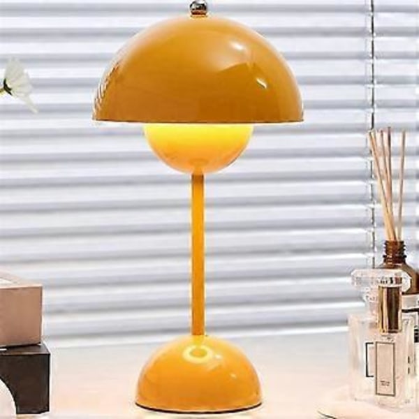 Svamp Blomknopp Uppladdningsbara LED Bordslampor Skrivbord Nattlampa för Sovrum Nattlampa Enkel Modern D